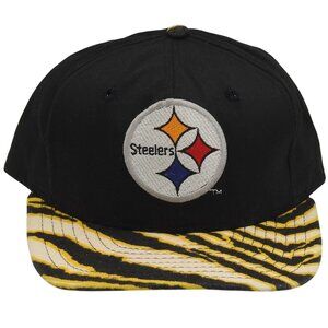 Vintage 90s Pittsburgh Steelers ZUBAZ  Tiger Stripe NFL Pro Line Snapback Hat